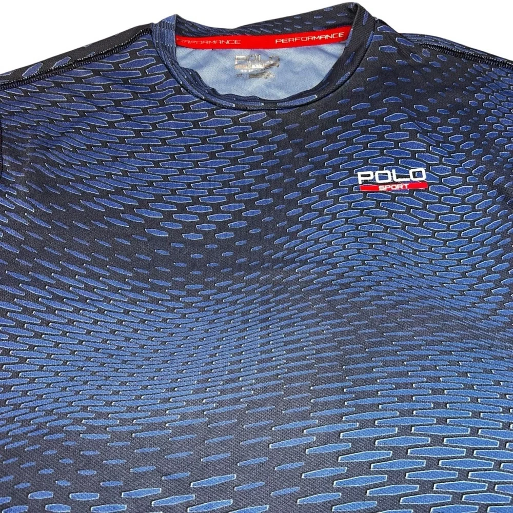 Polo by Ralph Lauren Performance Navy and Red Performance Tee | Size Youth XL